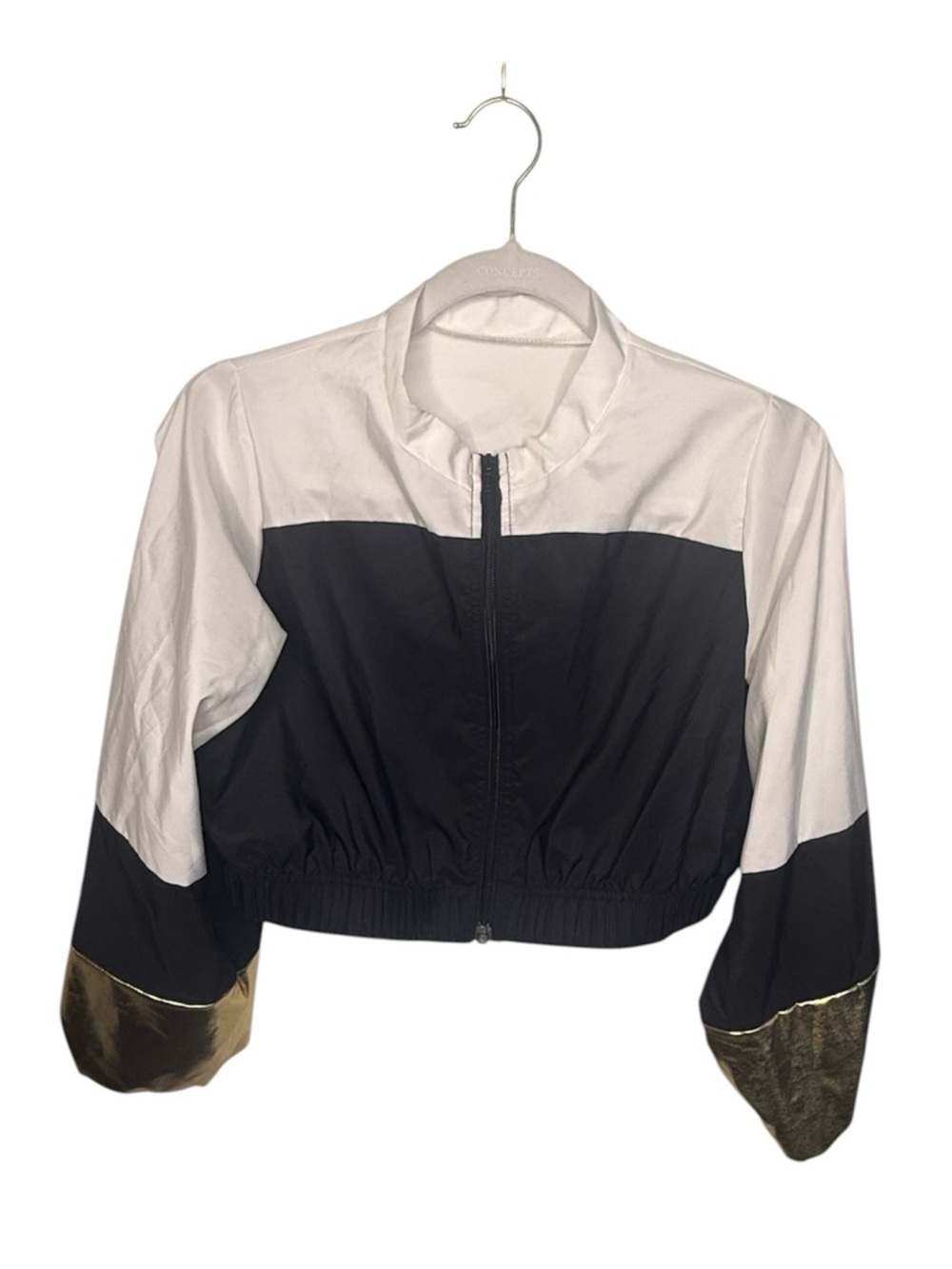 Weissman A-O-K 15713 Crop Jacket Unitard Set in Black White and Gold  Hip Hop